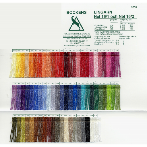 16/2 Egyptian Cotton Sample Card - Bockens