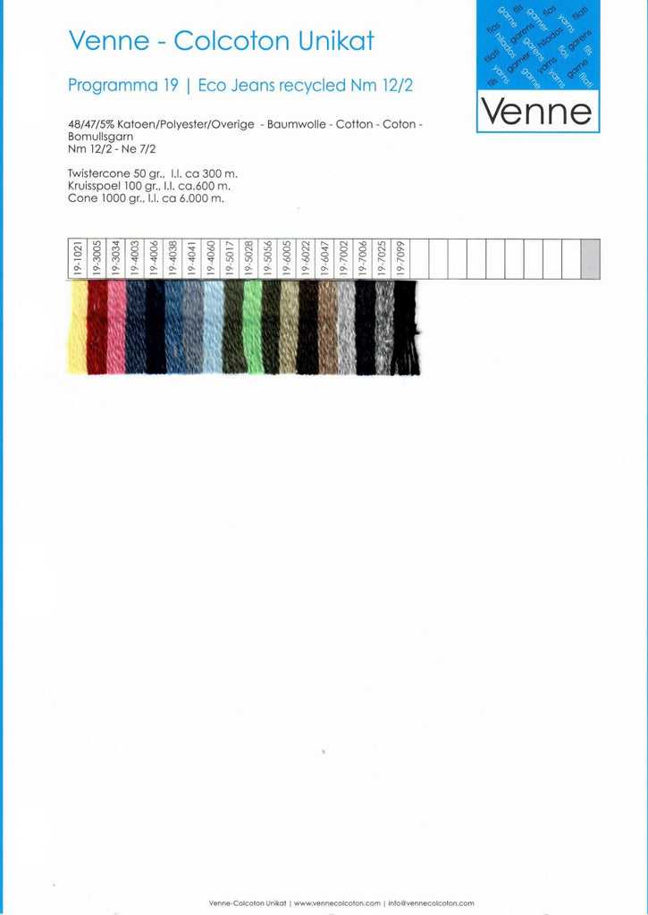 Eco Jeans - Venne Sample Card