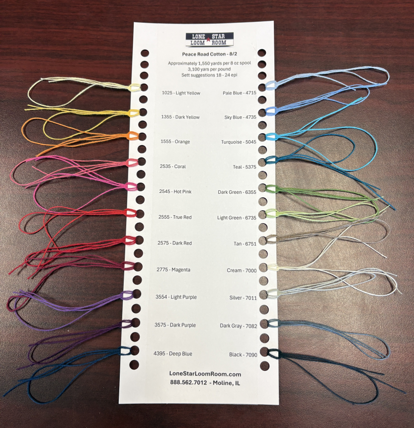 8/2 Cotton Sample Card - Peace Road Yarn