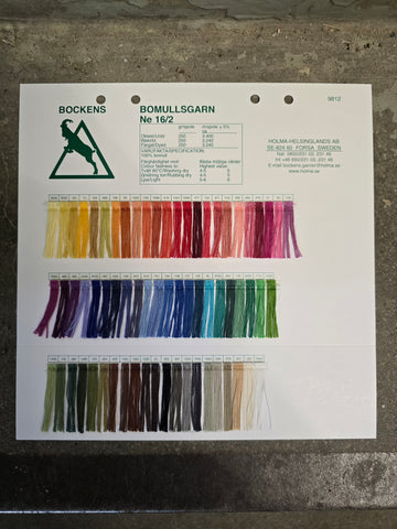 16/2 Egyptian Cotton Sample Card - Bockens