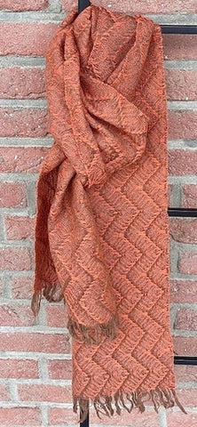 Romanov Scarf in Autumn Red -  Extended Twill - 8 Shafts