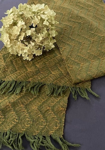 Romanov Scarf in Olive -  Extended Twill - 8 Shafts