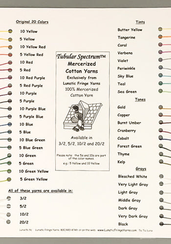 Tubular Spectrum Mercerized Cotton Sample Card